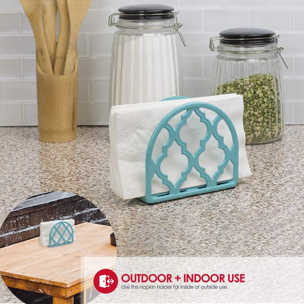 Home Basics Lattice Collection Cast Iron Napkin Holder (Turquoise): Kitchen & Dining