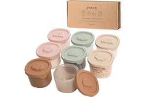 YIVEKO Baby Food Containers Silicone Baby Food Storage Containers for Infants and Toddlers Baby Food Jars Silicone Baby Food Container Freezer Safe Reusable Baby Food Containers with Lids 8PK
