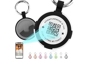 ADVENTUREMORE Tags Holder with QR Code Dog Tag, Tags Case with Anti-Lost O-Ring, Waterproof Dustproof Tags Keychain Holder fo
