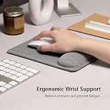 SenseAGE Mouse Pad with Wrist Support Grey 225x155 mm Non-Slip Leather Base view 3