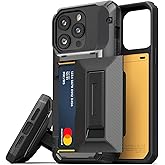 VRS DESIGN Damda Glide Hybrid Phone Case for iPhone 14 Pro Max, Card Slot Holder with Kickstand, Functional Sturdy Case Compatible for iPhone 14 Pro Max Case (2022) Groove Black