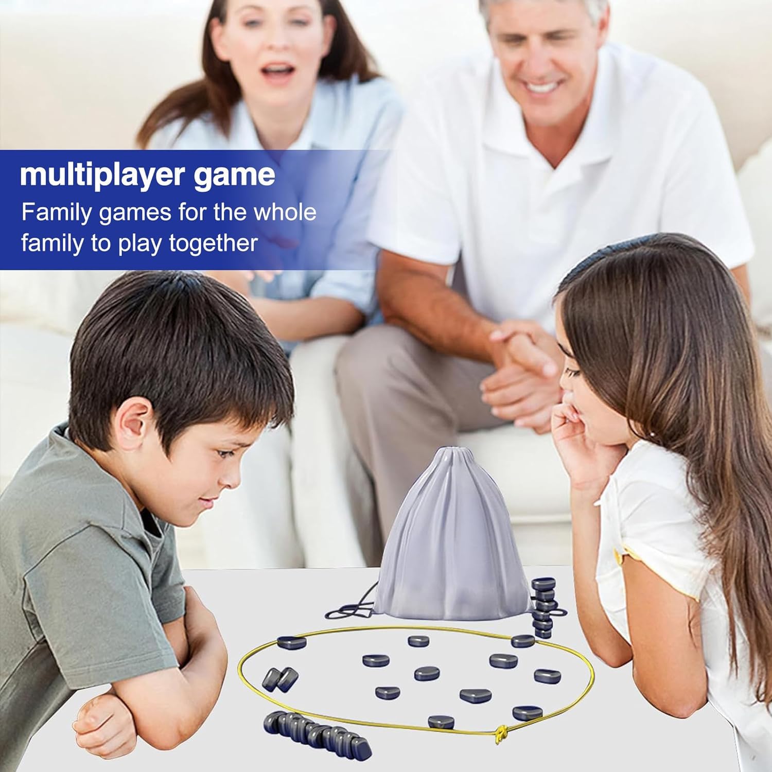 Magnetic Chess Game With 32 Rocks - Portable Travel Board Game For Kids & Adults, Includes Punishment Wheel