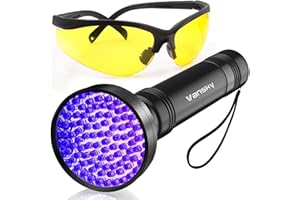 Vansky Air Conditioner Leak Detection: 100 LED Car AC UV Dye Leak Detector Kit with Protective Glasses - Automotive Professional Tool