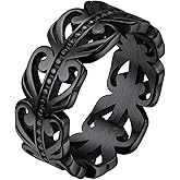 FaithHeart Celtic Knot Band Rings for Men Women, Stainless Steel/18K Gold Plated Viking Wedding Bands with Delicate Gift Packaging