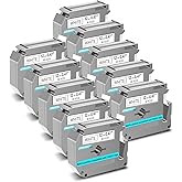 GREENCYCLE M-K231 Label Tape Compatible for Brother Ptouch M Tape MK231 M-231 MK231s 12mm 0.47" White Label Tape for PT-M95 PT-90 PT-80 PT-70 PT-65 PT-45 Label Maker Refills, 10 Pack