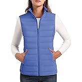 MAGCOMSEN Women's Puffer Vest Lightweight Stand Collar Zip 4 Pockets Puffy Vests Sleeveless Quilted Padded Outerwear
