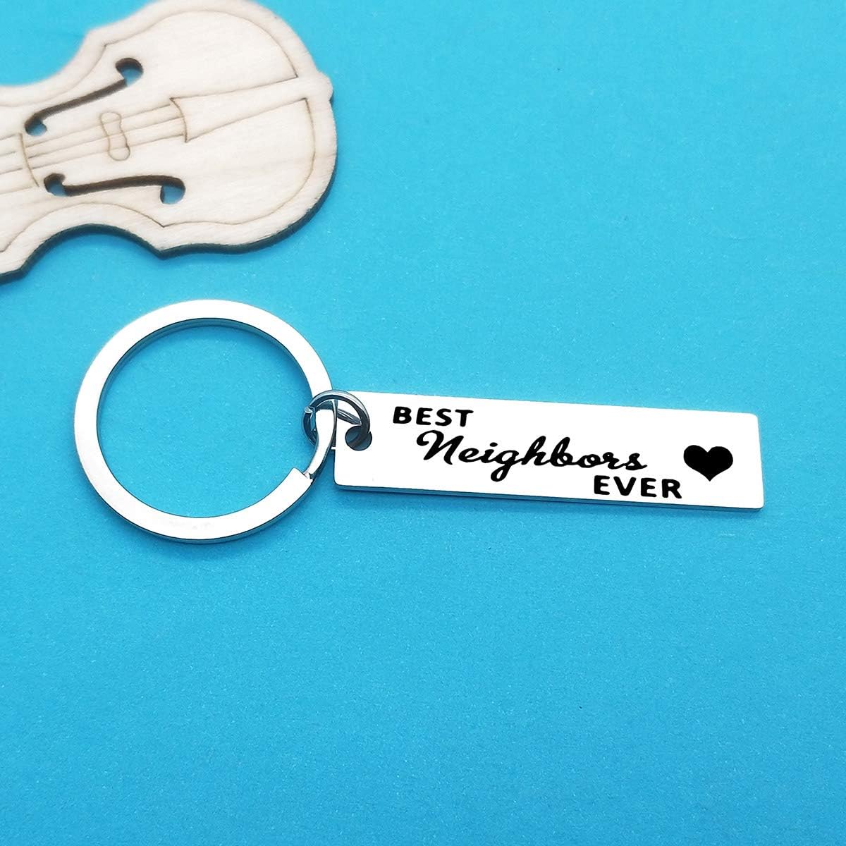 Huwujiu Neighbor Gift Neighbour Keyring Moving Away Gift Best Neighbors Ever Keyring Neighbour Friendship Gift Christmas Birthday Gift Housewarming Gift Going Away Gift Farewell Gifts for Neighbours - Image 3