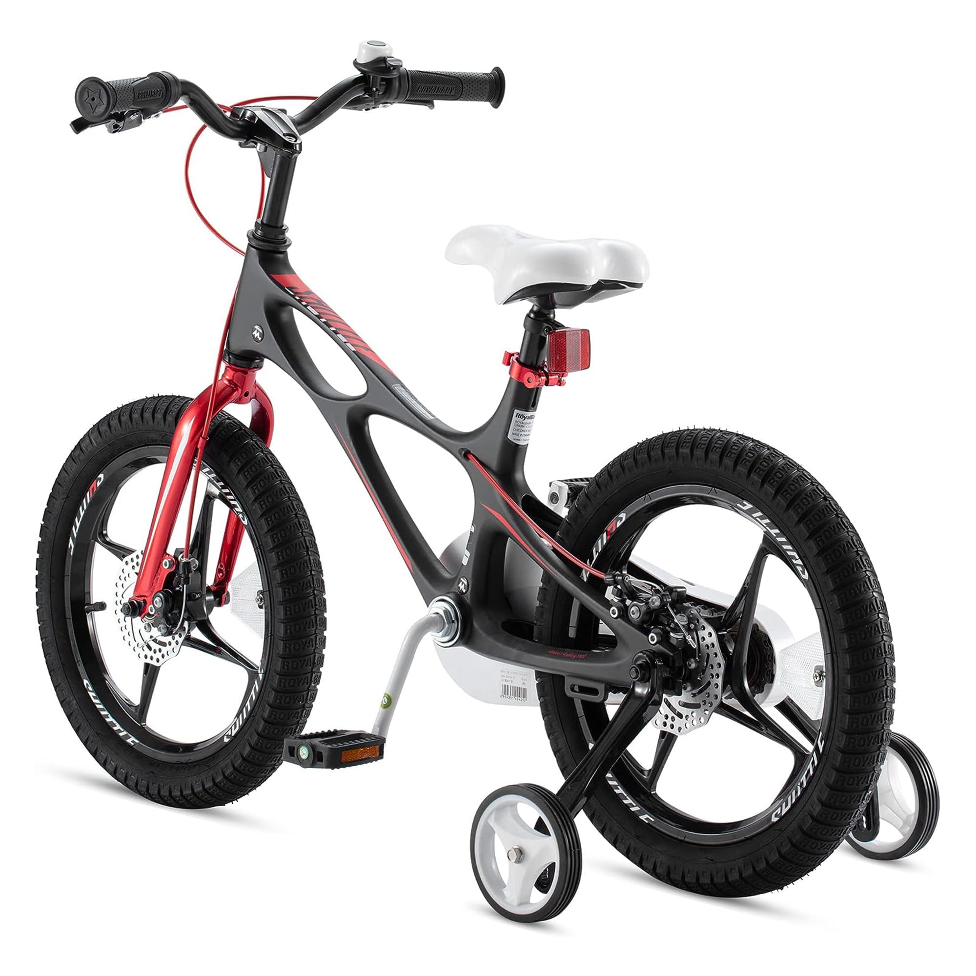 RoyalBaby Space Kids Bike 14 16 18 Inch Mg Aluminium Alloy Boys Girls Bicycle Ages 3-9 Years Disc Brakes Dual Handle Brakes Training Wheel Options