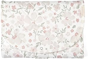 Makemake Organics Organic Portable Changing Pad GOTS Certified Organic Cotton Fill Portable Diaper Changing Mat Diaper Clutch Changing Station Kit Compact Travel Pad (33"x34", Blossom)