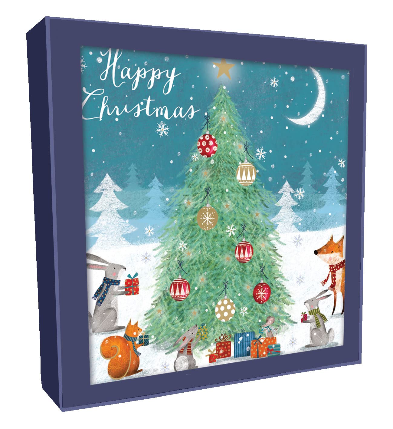 Box of 8 Xmas Fox & Friends & Xmas Tree Christmas Cards In 2 Designs Boxed Cards XCPS009