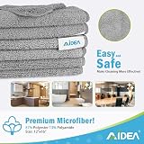 AIDEA Microfibre Cleaning Cloths 24 Pack 30x30 cm Grey Non-Linting view 2