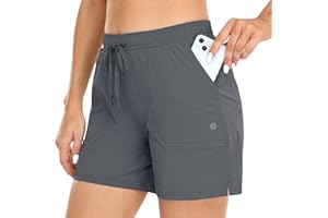 YAMXDM Women's Hiking Shorts, Golf Running Shorts Quick Dry Workout Summer Sports Shorts with Lightweight Pocket