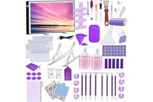 NLXCXUCY 244Pcs Diamond Art Accessories Kit All-Inclusive Diamond Painting Tool Set with A3 Diamond Painting Light Pad,Diamon
