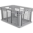 Hudson Exchange 24 x 16 x 12" (3 Pack) Mesh Straight Wall Handled Storage Container Tote, Gray