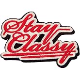 EmbTao Stay Classy Patch Embroidered Badge Biker Applique Iron On Sew On Emblem