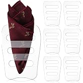 Blosssound 6 Pcs Clear Invisible Pocket Square Holder for Men Tuxedo,Clear | Pocket Square Organizer Tux Accessories with 3 Slots, Keeps Squares Wrinkle Free, for Suits Vests Formal Events