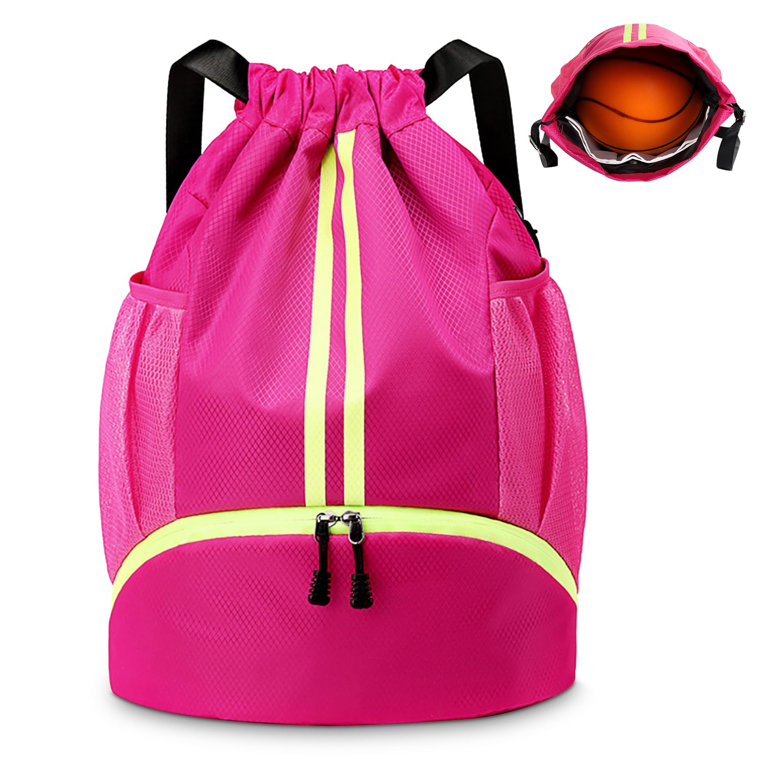 KIKIGOAL Drawstring Backpack - Waterproof Gym & Sports Travel Backpack, Large Oxford PE School Bag
