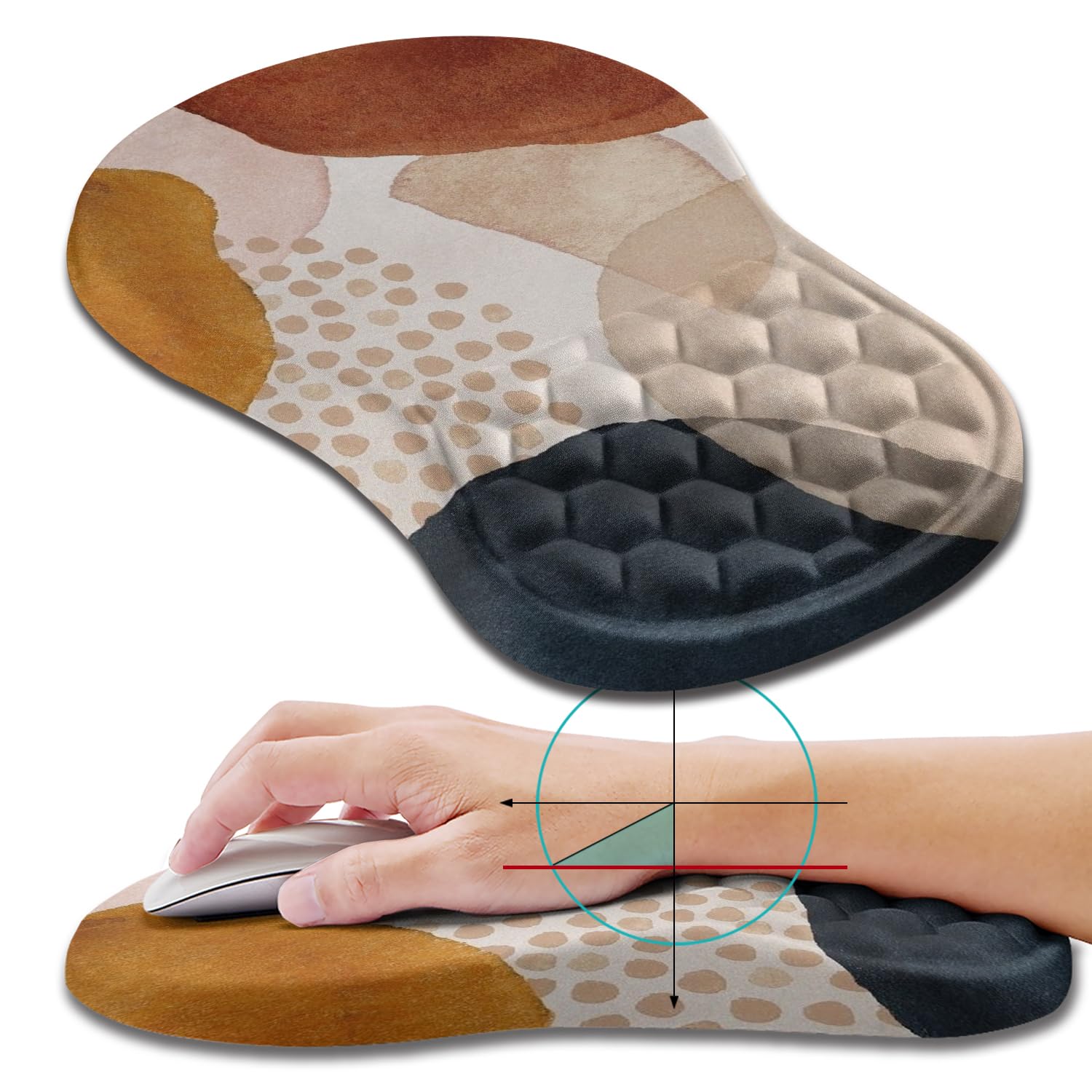 Photo 1 of Hokafenle Ergonomic Mouse Pad Wrist Support, Wrist Rest Mousepad for Carpal Tunnel Pain Relief with Integrated Memory Foam Slope Massage Bulge (11.8x7.9 inch,Abstract Marble