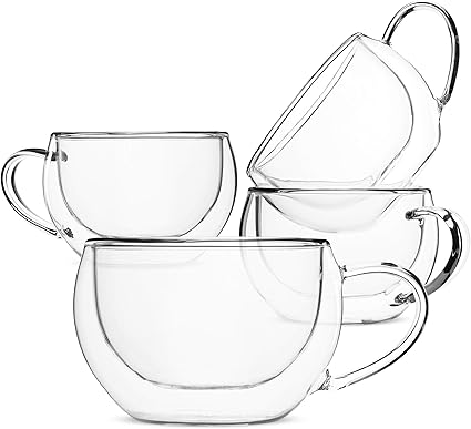 Amazon Btat 断熱エスプレッソカップ ガラスティーカップ 4個セット 6オンス 180ml ガラスコーヒーマグ エスプレッソカップ 二重壁ガラスカップ ラテカップ ティーグラス ラテマグカップ ラテマグカップ 透明コーヒーカップ エスプレッソグラス Brew To A Tea