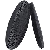 3/8'' Width x10 Meters Length Black Sew On Hook and Loop Tape Fastening Nylon Fabric Tape (Black, 3/8 Inch x 10Meters)