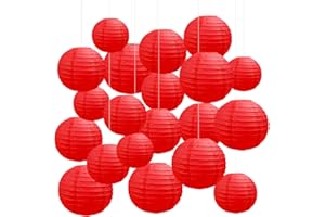 WODJR 20 Pcs Chinese New Year Paper Lanterns Chinese New Year Decorations Red Lanterns Red Chinese Lanterns Chinese Paper Lan