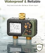 Diivoo 2 Zone Water Timer for Garden Hose Brass Inlet & Outlet IP67 view 5