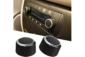 KUQUTIDY 2 PCS Volume Control Knob Radio Knob Replacement for Chevy Tahoe Silverado GMC Acadia Yukon Cadillac Buick, Car Rear Radio Audio Dial Tuner, Radio Repair Kit Stereo Buttons, 22912547
