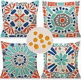 Weldomcor Waterproof 18x18 Cushion Covers Set of 4 Boho Outdoor Pillow Cases view 1