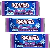 Red Vines Grape Licorice Twists - Pack of 3-5 oz Bags - Peace Love and Vines - Loved By Generations - Great for Sharing with Friends and Family