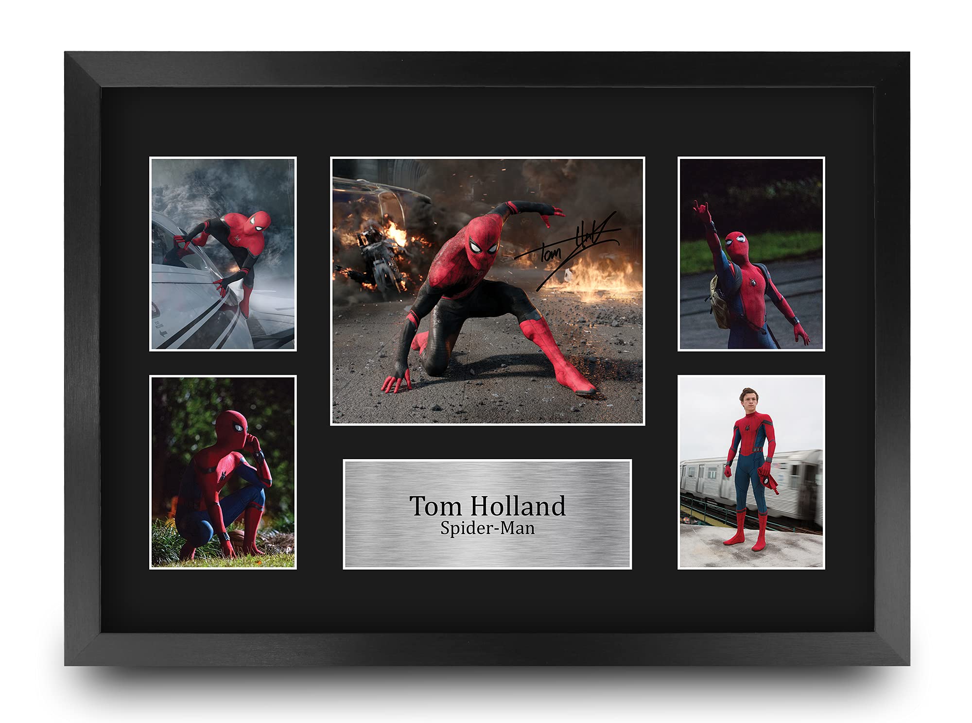 HWC Trading FR A3 Tom Holland Spider-man Gifts Printed Signed Autograph Picture Display for Movie Memorabilia Fans - A3 Framed