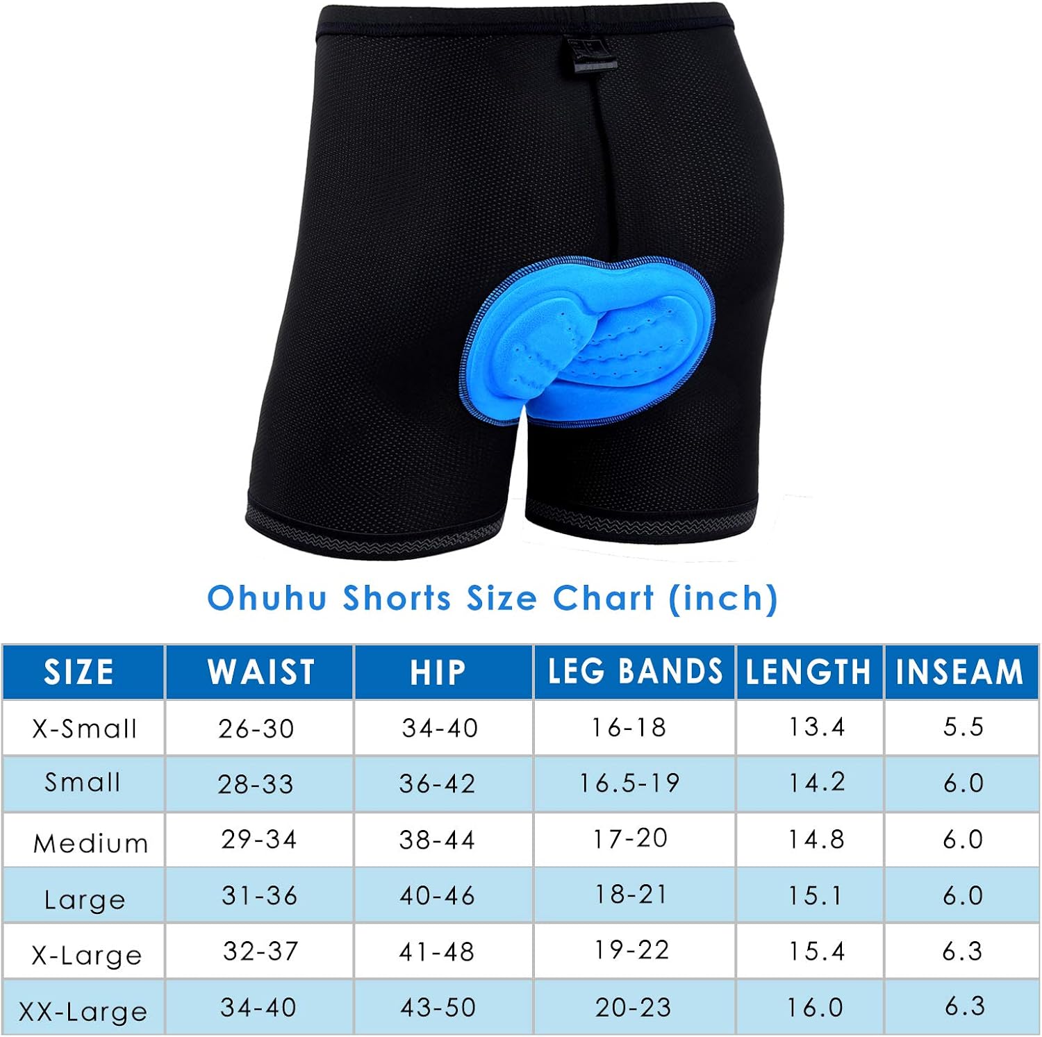 Ohuhu Men's 3D Padded Cycling Underwear Bike Bicycle Shorts Underwear: Clothing