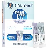 SinuMed Sinus Rinse, 60PK Refill Nasal Rinse Packets with NAC and Saline, Helps with Allergy, Congestion, Cold Symptoms