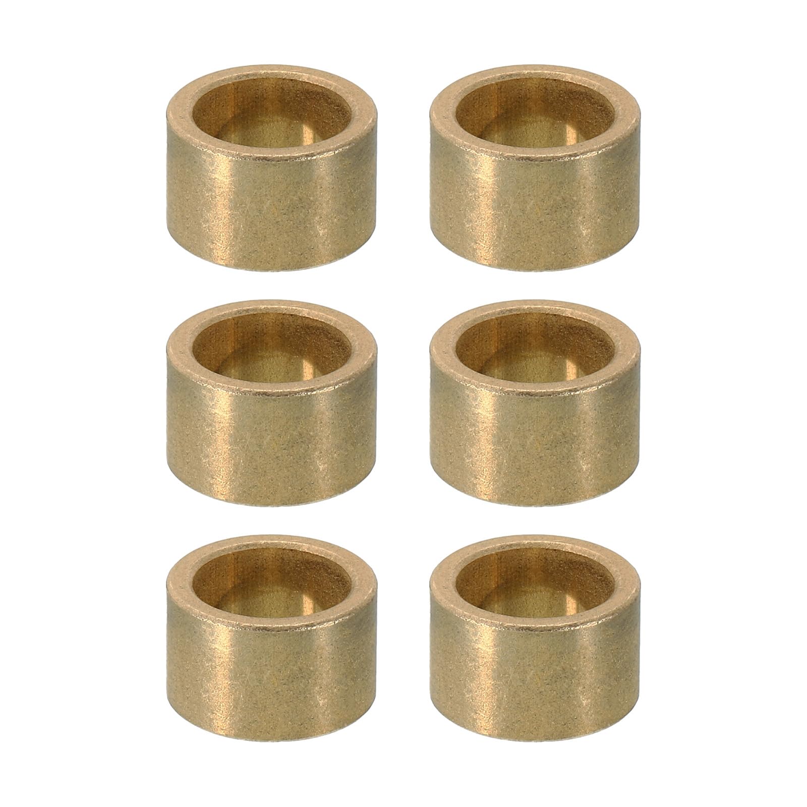 PATIKIL M12 Brass Spacers, 6 Pcs Metal Spacer Brass 12mm ID x 16mm OD x 10mm L Brass Spacers Screw Standoff for 1/2 Inch or M12 Screw
