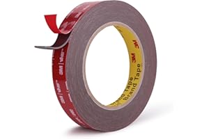 NDCADHESIVE Double Sided Tape Heavy Duty Mounting Tape 1/2" x 18Ft Made of 3M VHB 4611F Gray Strong Adhesive for Reliable Bonding Waterproof Foam Tape for Home Office Car Decorative Materials and Trims