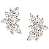 SWEETV Bridal Wedding Earrings for Brides Bridesmaid, Marquise Cubic Zirconia Rhinestone Cluster Earrings for Women, Prom