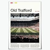 Stadium Wall Art old trafford poster Canvas Print for Home Office Bedroom Man Vintage Wall Decor 12x18inch Unframed