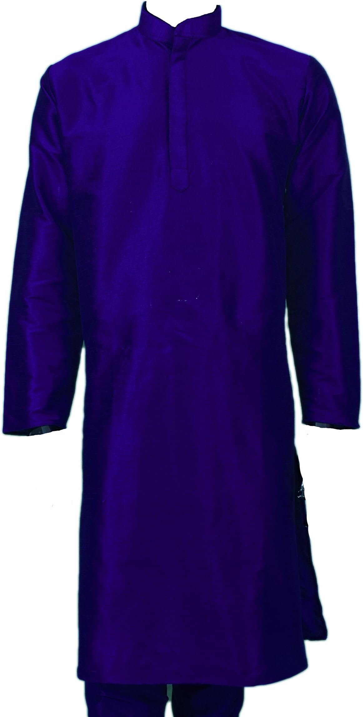 MENS DUPIN SILK BROWN KURTA PAJAMA SALWAR KAMEEZ SHERWANI INDIAN OUTFIT GR810 (38, BLUE-GR813)