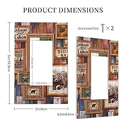 Rustic Lodge Bear Deer 1 Gang Rocker Light Switch