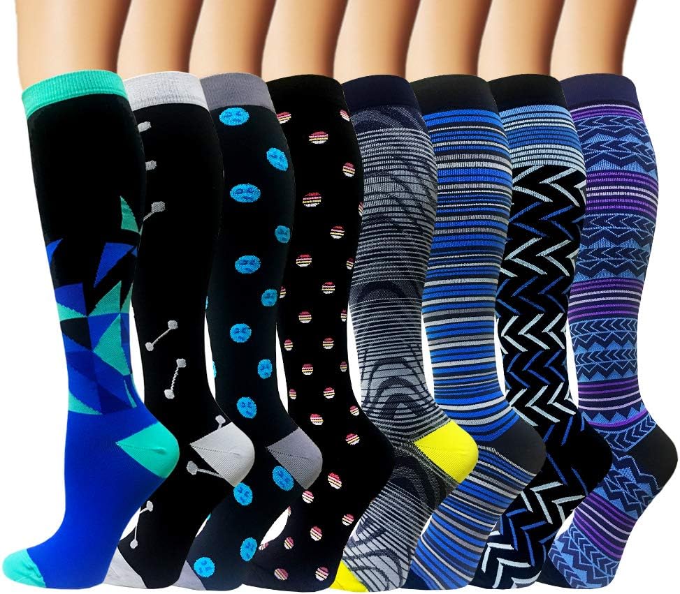 Copper Compression Socks For Men & Women Circulation-Best For Medical Running Hiking Cycling 15-20 mmHg