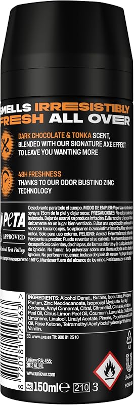 Desodorante axe dark temptation - 150 ml - embalagem de 6