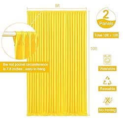 10ft x 10ft Yellow Backdrop Curtain for Parties