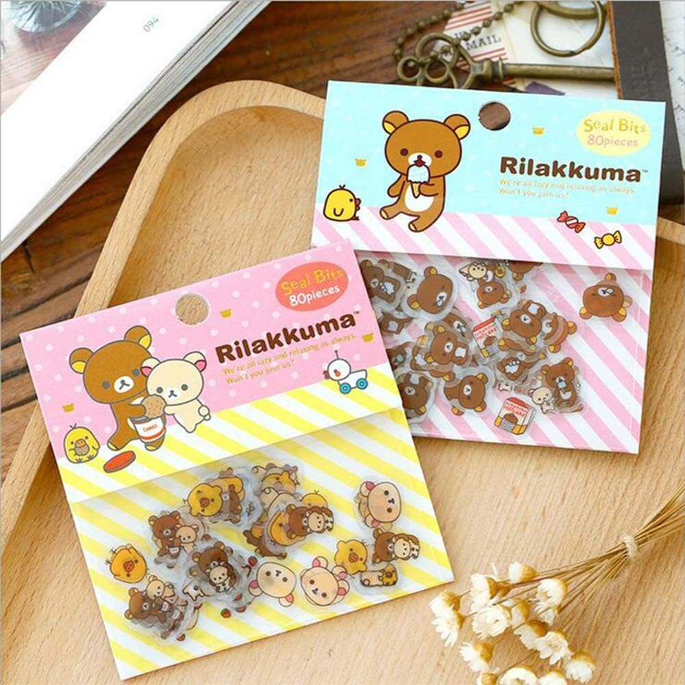 Cute Rilakkuma Mini Paper Sticker Bag Bear Diy Diary Planner Decoration Sticker Album Scrapbooking Kawaii Stationery80 Pcs/lot