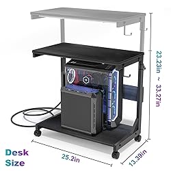 Height Adjustable Computer Tower Stand with Charge