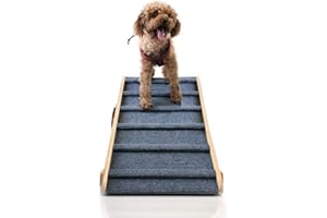 Adjustable Dog Cats Ramp, Folding Portable Wooden Pet Ramp for All Small and Older Animals,Lightweight Dog Ramps for Couch (S