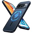 TORRAS Upgraded Magnetic Shockproof for Google Pixel 9 Pro XL Case,Fit for MagSafe, 16FT Mil-Grade Drop Protection, Translucent Protective Anti-Fingerprint Case for Pixel 9 Pro XL, Black