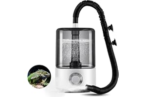 Reptile Humidifier Fogger, XAMATTS Reptile Fogger Terrariums Humidifier with 4L Reptile Mister Tank, Top Fill Adjustable Fogger with Extension Hose for Reptiles/Paludarium/Amphibians/Herps/Vivarium