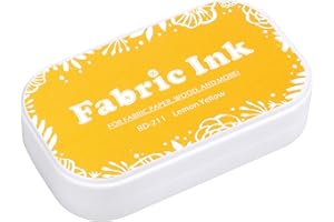 Fstaor Large Yellow Ink Pads for Rubber Stamps, 3.7x2.2 inch Stamp Pads Permanent for Fabric Paper Wood