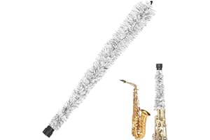 Alto Sax Cleaning Kit,Alto Sax Cleaning Brush with Rubber Tip Strong Absorbent 21Inch Saxophone Swab with Non-Slip Handle Cot