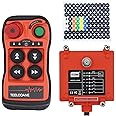 Q400 Industrial Wireless Crane Remote Control kit 4 Button 110v Electric Lift Hoist Transmitter Receiver with Emergency Stop (AC 110V)