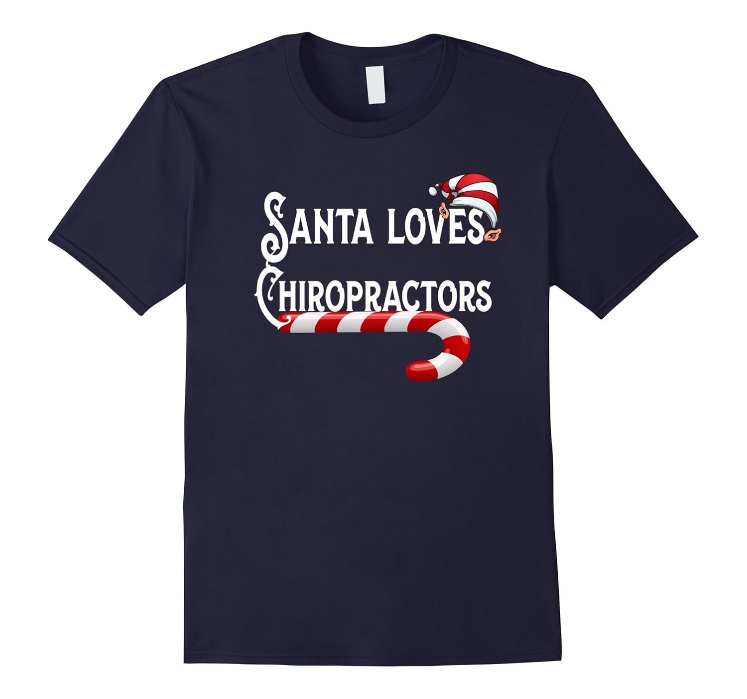 Santa Loves Chiropractors T-Shirt Gift Tee-Rose